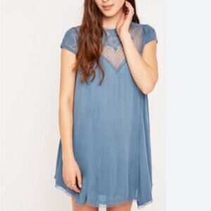 Kimchi Blue Urban Outfitter Mini Party Dress Blue Lace Fairy Boho Babydoll Small